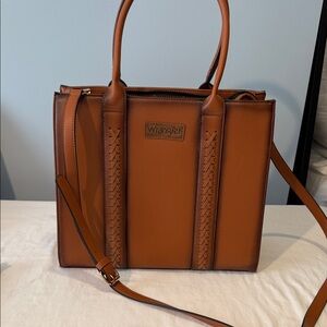 Wrangler Tan Tote Purse with Braided Detail